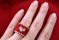 pieknits Knitted Valentine Heart Ring